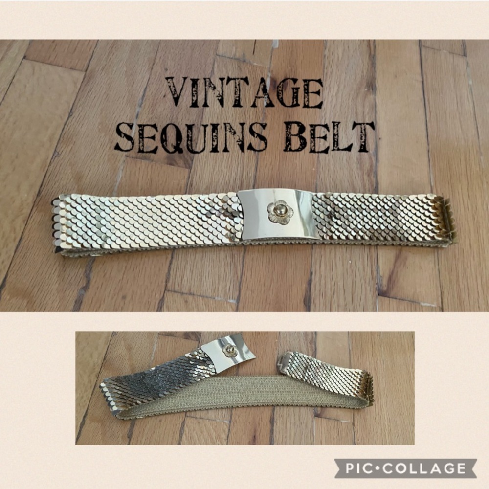 Vintage Gold sequins Belt expandable waist